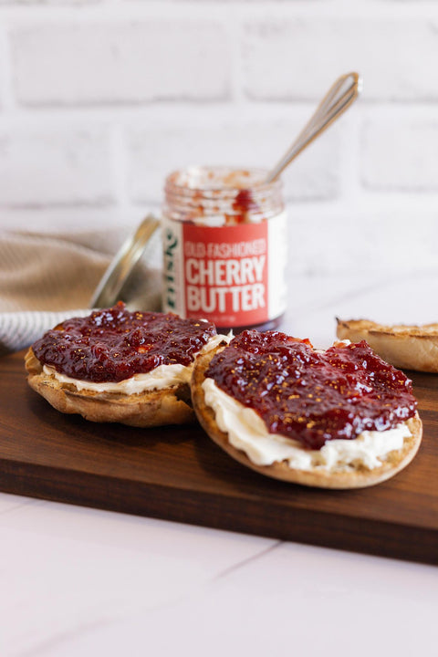 cherry butter on bagel
Traverse City cherries
Montmorency cherries
small batch made