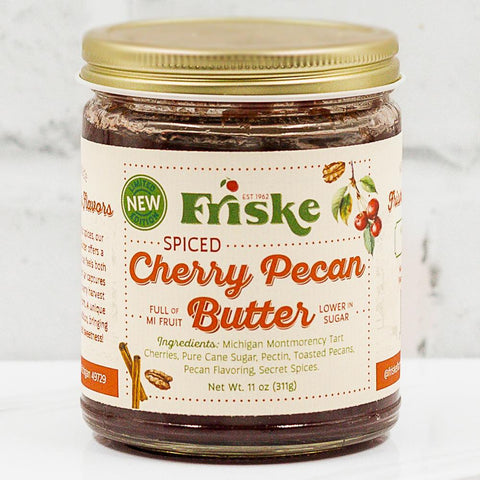 Traverse City cherries
Montmorency cherries
small batch
homemade
pure cane sugar,
toasted pecans
Friske Farm Market