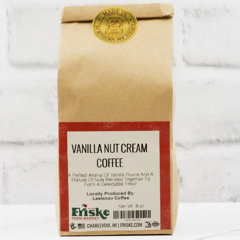 Locally roasted by Leelanau Coffee
whole bean
vanilla nut cream coffee
