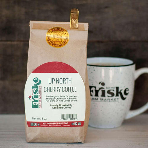 Locally roasted whole bean coffee
up north cherry coffee
friske logo bistro mug