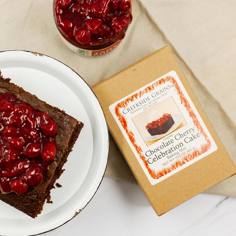 Traverse City Cherries, Montmorency cherries, chocolate cake, cake baking mix, Friske Farm Market